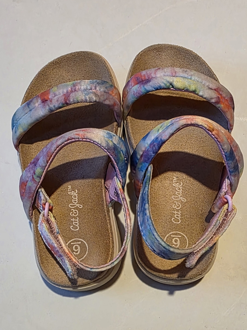 Cat & Jack Kids' Tie-Dye Multicolor Sandals - Pink, Blue, Purple, Yellow